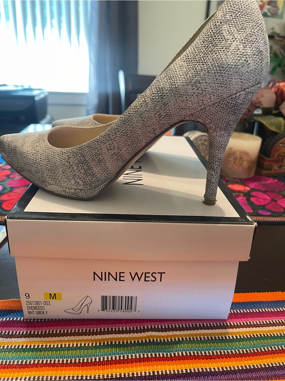 Nine West Gray Textured Pointed Toe Stiletto Pumps